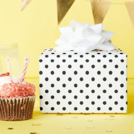 Black Polka Dots Geschenkpapier