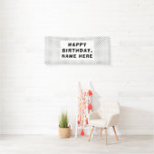 Black Polka Dots Happy Birthday Banner (Insitu)