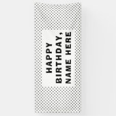Black Polka Dots Happy Birthday Banner (Vertikal)