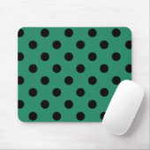 Black polka dots in den Green Mousepad (Mit Mouse)
