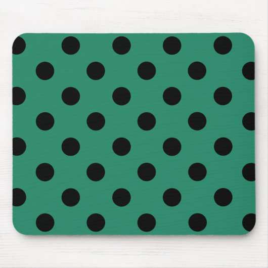 Black polka dots in den Green Mousepad (Vorne)