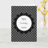 Black Polka Dots Karte (Gelbe Blume)
