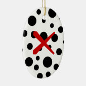 Black Polka Dots Keramik Ornament (Rechts)