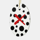 Black Polka Dots Keramik Ornament (Links)