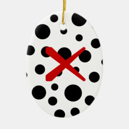 Black Polka Dots Keramik Ornament