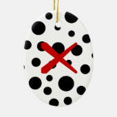 Black Polka Dots Keramik Ornament (Hinten)
