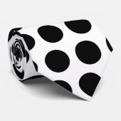 Black Polka Dots Krawatte (Gerollt)