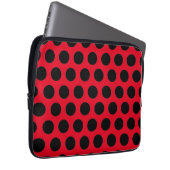 Black Polka Dots Laptopschutzhülle (Vorne Rechts)