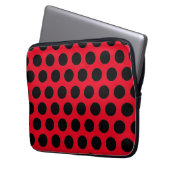Black Polka Dots Laptopschutzhülle (Vorderseite Links)