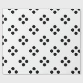 Black Polka Dots Large Geometric Muster White Wra Geschenkpapier (Flach)
