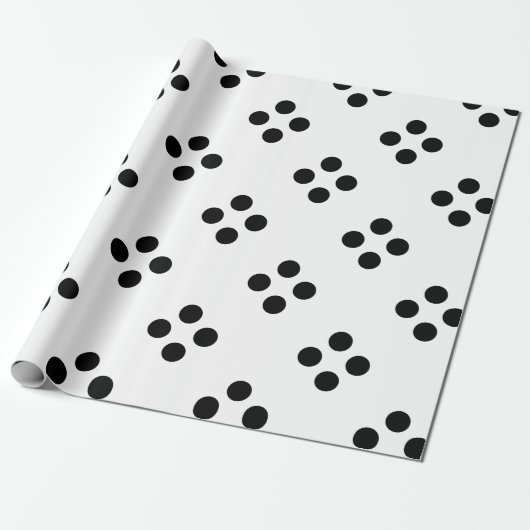 Black Polka Dots Large Geometric Muster White Wra Geschenkpapier (Ungerollt)