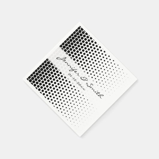 Black Polka Dots Modern White Serviette (Ecke)