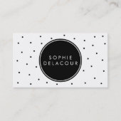 Black Polka Dots | Moderne Visitenkarte (Vorderseite)