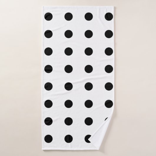 Black Polka Dots Muster Badehandtuch (Badehandtuch)