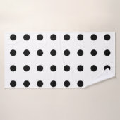 Black Polka Dots Muster Badehandtuch (Badehandtuch)