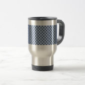 Black Polka Dots on Blue mit Teddy Bear Reisebecher (VorderseiteRechts)