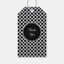 Black Polka Dots on Gray Custom Vielen Dank Tag Geschenkanhänger