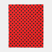 Black Polka Dots Pattern on Red Background Fleecedecke (Vorderseite)