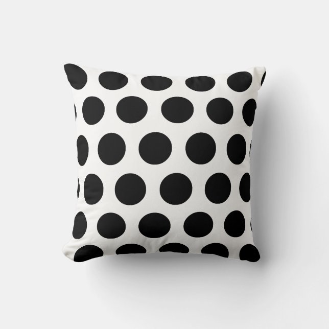 Black Polka Dots Pillow Kissen (Vorderseite)