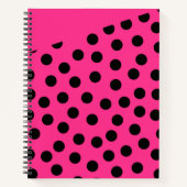 Black Polka Dots Pink Notizblock (Vorderseite)