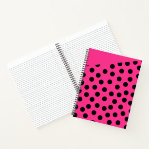 Black Polka Dots Pink Notizblock