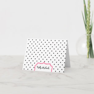 Black Polka Dots & Pink - Personalisierte Notizkar
