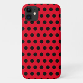 Black Polka Dots Red iPhone Case oder wählen Sie F