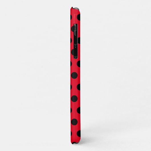 Black Polka Dots Red iPhone Case oder wählen Sie F (Hinten/Links)