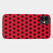 Black Polka Dots Red iPhone Case oder wählen Sie F (Rückseite (Horizontal))