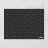 Black Polka Dots Wedding Tischnummer Card (Rückseite)