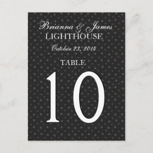 Black Polka Dots Wedding Tischnummer Card