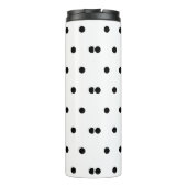 Black Polka Dots White Thermosbecher (Rückseite)
