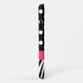 Black Polka Dots Zebra Streifen Rosa Name Case-Mate iPhone Hülle (Hinten/Rechts)