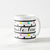 Black Polka Dots Zitat Kaffeetasse (VorderseiteRechts)