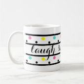 Black Polka Dots Zitat Kaffeetasse (Links)