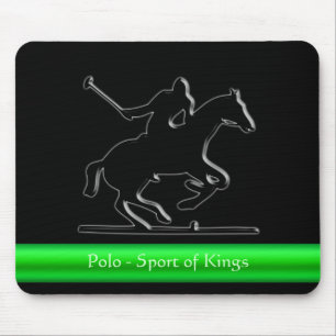 Black Polo Pony and Rider, grüner Farbstreifen Mousepad