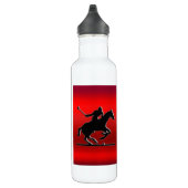 Black Polo Pony and Rider im roten Chrom-Look Trinkflasche (Rechts)
