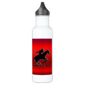 Black Polo Pony and Rider im roten Chrom-Look Trinkflasche (Links)
