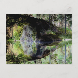 "Black Pond" Adirondack Lake and Rock Landschaft Postkarte