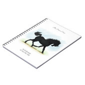 Black Pony or Horse Personalized Owner's Journal Notizblock (Linke Seite)