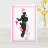 Black Poodle Abend Party Karte (Gelbe Blume)