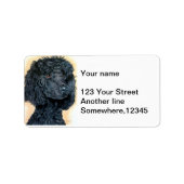 Black Poodle Adressaufkleber (Vorne)