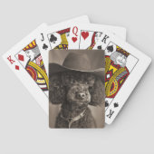 Black Poodle als Cowboy Halloween-Kostüm verkleide Spielkarten (Rückseite)