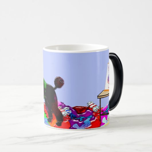 Black Poodle Artist Verwandlungstasse (VorderseiteRechts)