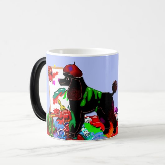 Black Poodle Artist Verwandlungstasse (Vorderseite Links)