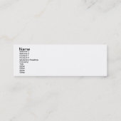 Black Poodle Boudoir Visitenkarten Mini Visitenkarte (Rückseite)