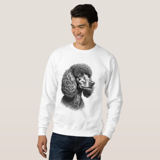 Black Poodle Dog Art Men’s Sweatshirt (Vorne ganz)
