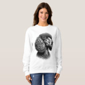 Black Poodle Dog Art Women's Sweatshirt (Vorne ganz)