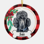 Black Poodle Dog Ornament (Vorne)