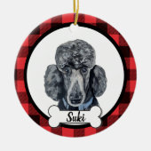 Black Poodle Dog Ornament (Vorne)